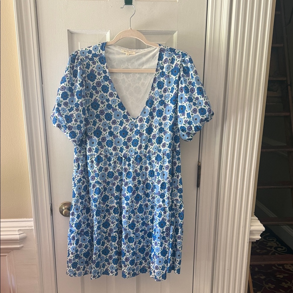 Floral Blue Mini Dress